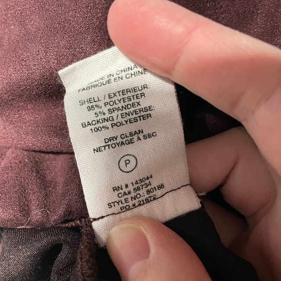 Avec les Filles Anthropologie plum split hem pants small faux suede - Picture 6 of 6